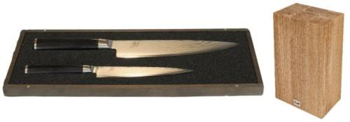 Coffret de 2 couteaux japonais Kai Shun Classic Damas (utilitaire-chef) + Bloc de rangement Kai offert