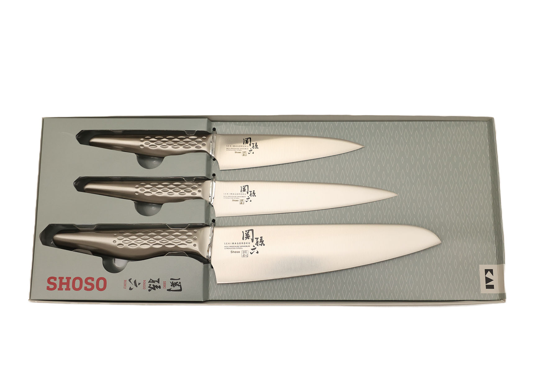 Coffret de 3 couteaux japonais Kai Seki Magoroku Shoso - universel/utilitaire/chef